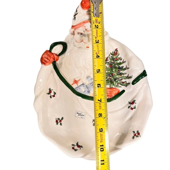 CHRISTMAS KRINGLES Dept 56 Ceramic Santa Platter Tray Hand Painted Japan Vtg - Picture 4 of 12